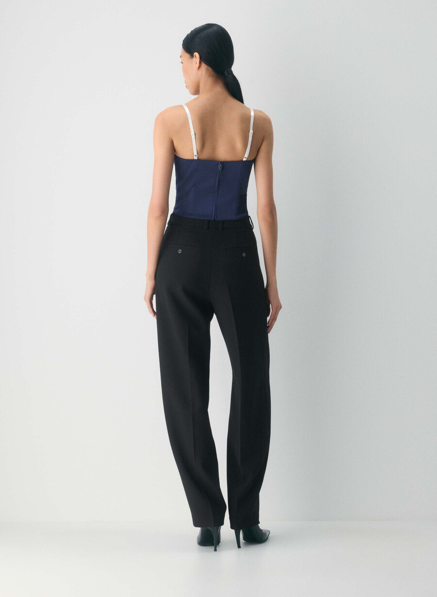 hypnotize satin-bustier in marineblauhellbirke
