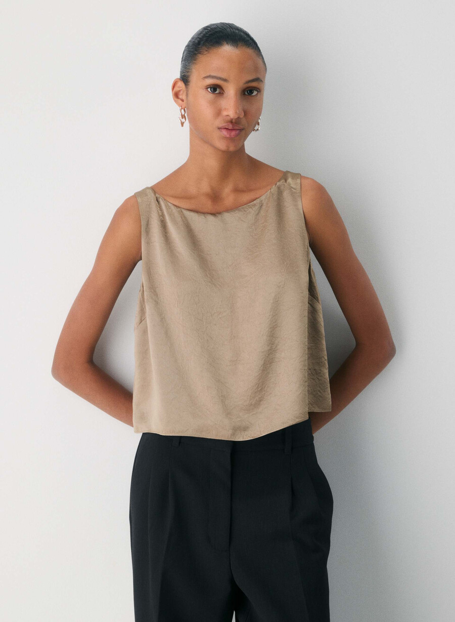 raffiniertes satin-top nomad taupe
