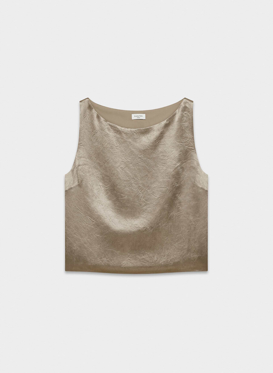 raffiniertes satin-top nomad taupe