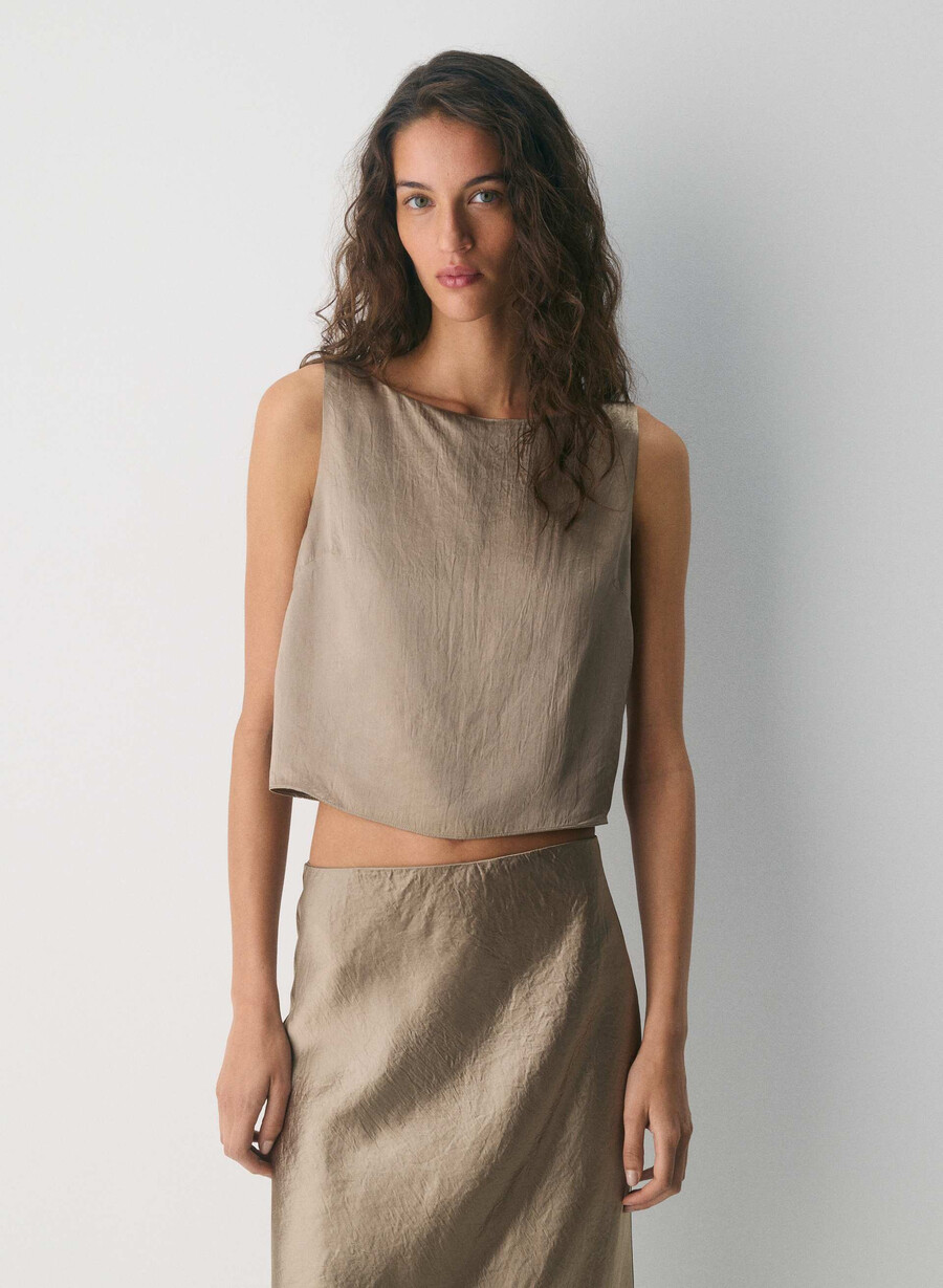 raffiniertes satin-top denude