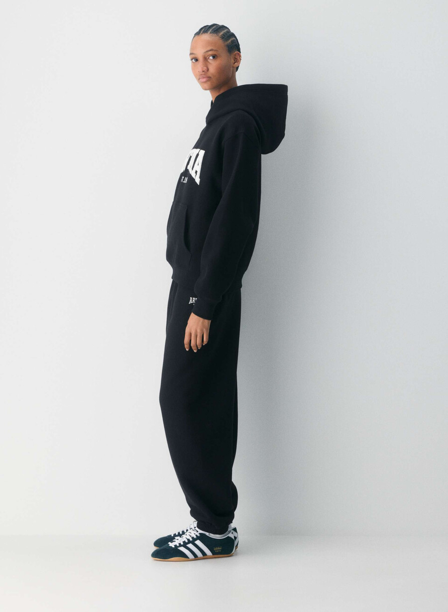 kuscheliger sweatfleece-hoodie schwarzhellbirke
