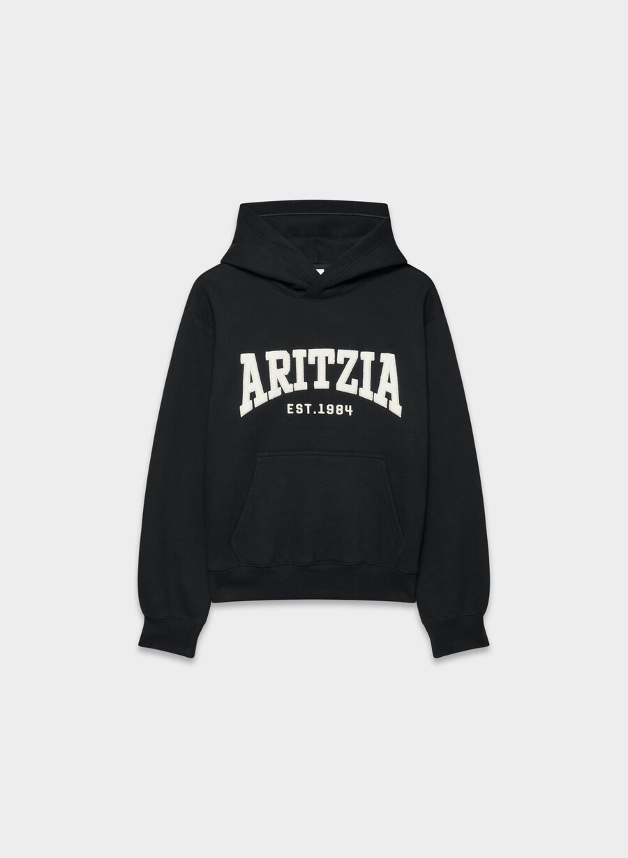 kuscheliger sweatfleece-hoodie schwarzhellbirke