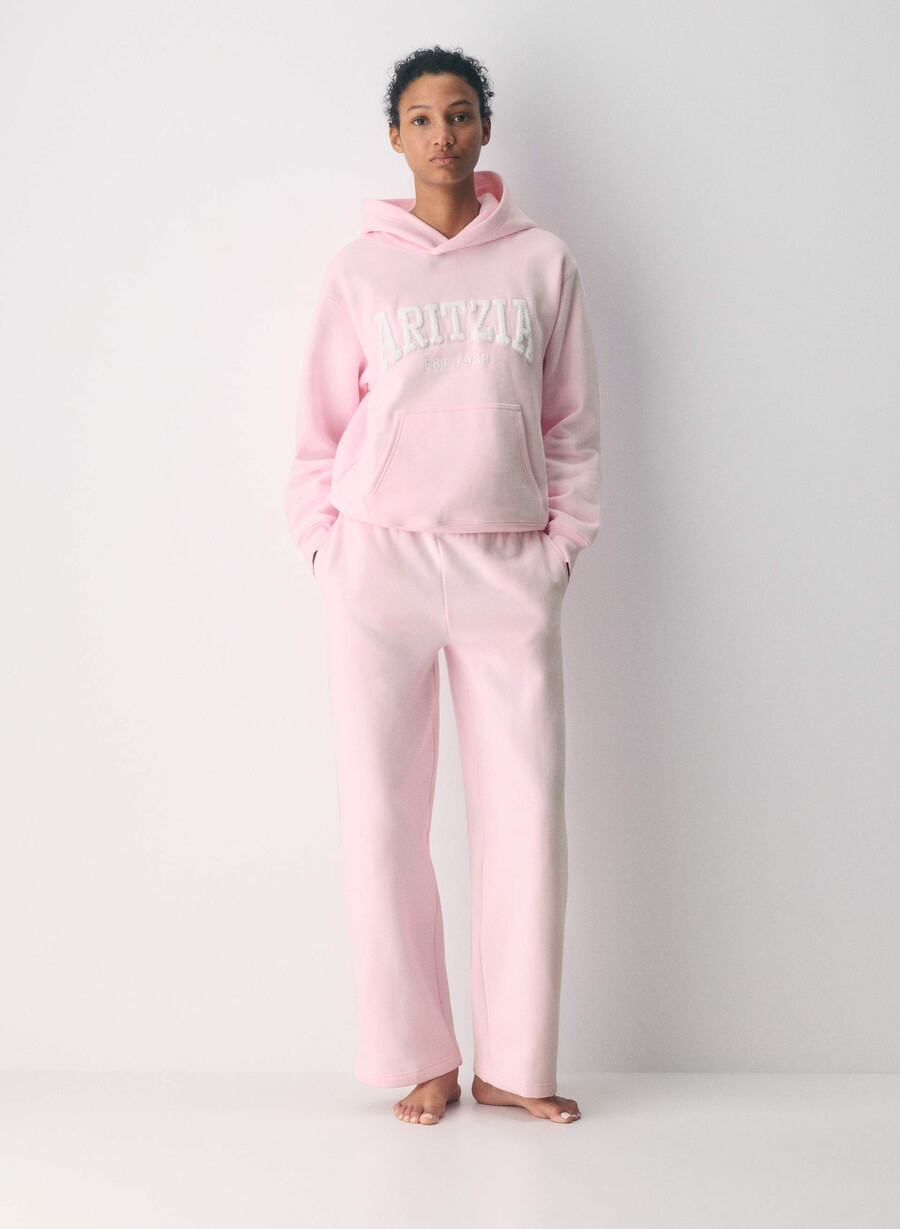kuscheliger sweatfleece-hoodie villa pink weiss