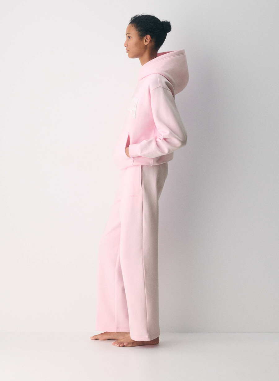 kuscheliger sweatfleece-hoodie villa pink weiss