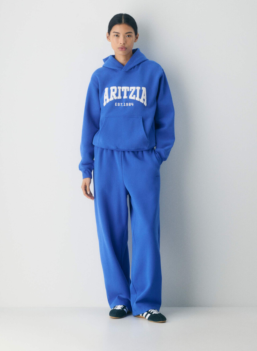kuscheliger sweatfleece-hoodie perfekt für jazzblauhellbraun