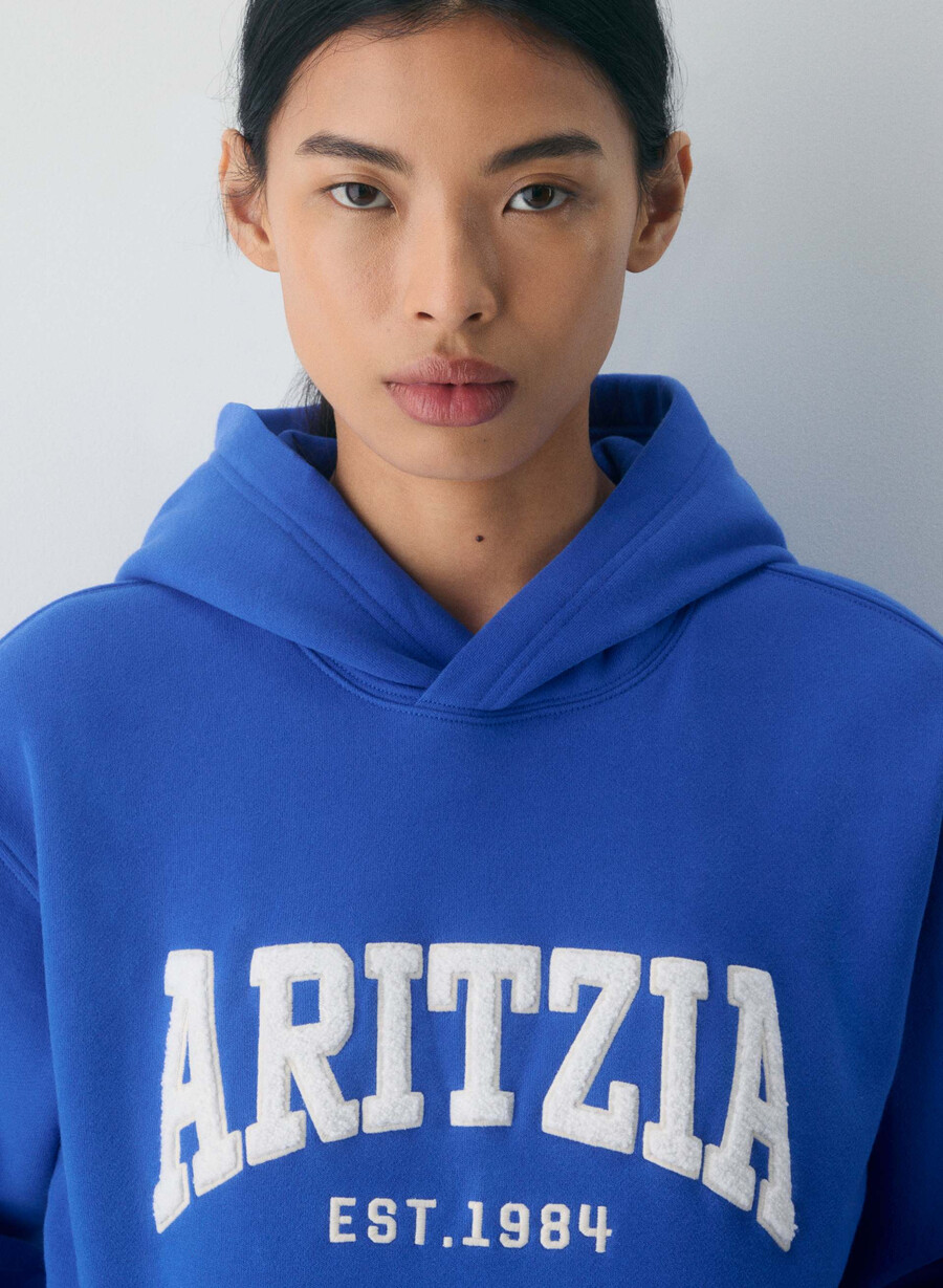 kuscheliger sweatfleece-hoodie perfekt für jazzblauhellbraun