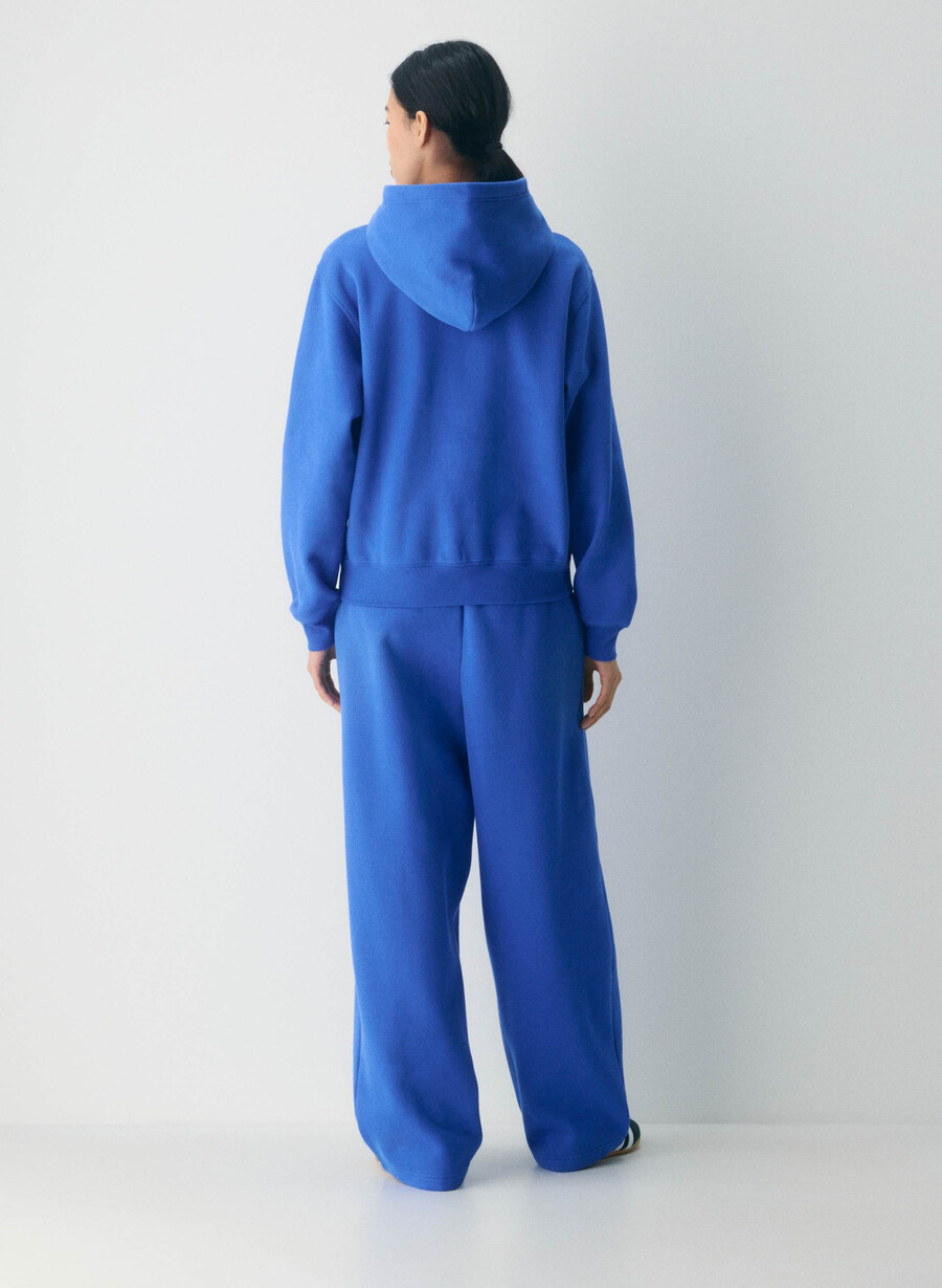 kuscheliger sweatfleece-hoodie perfekt für jazzblauhellbraun