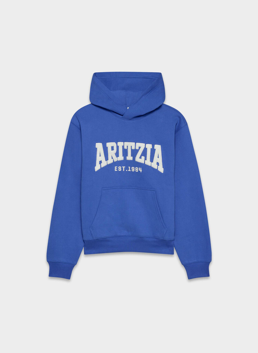 kuscheliger sweatfleece-hoodie perfekt für jazzblauhellbraun