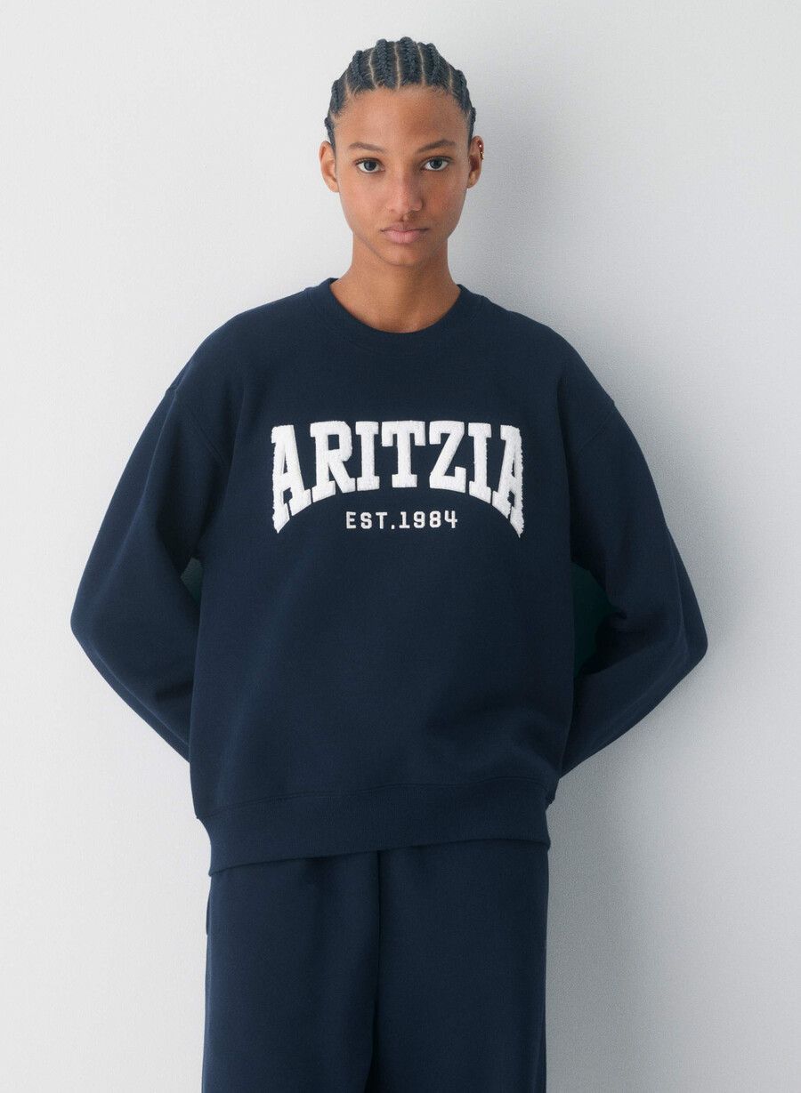 kuscheliges sweatfleece-sweatshirt mit rundhalsausschnitt farbe admiralhellbirke
