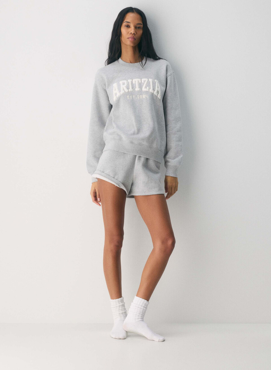 kuscheliges sweatfleece-sweatshirt mit rundhalsausschnitt farbe chromhellbirke