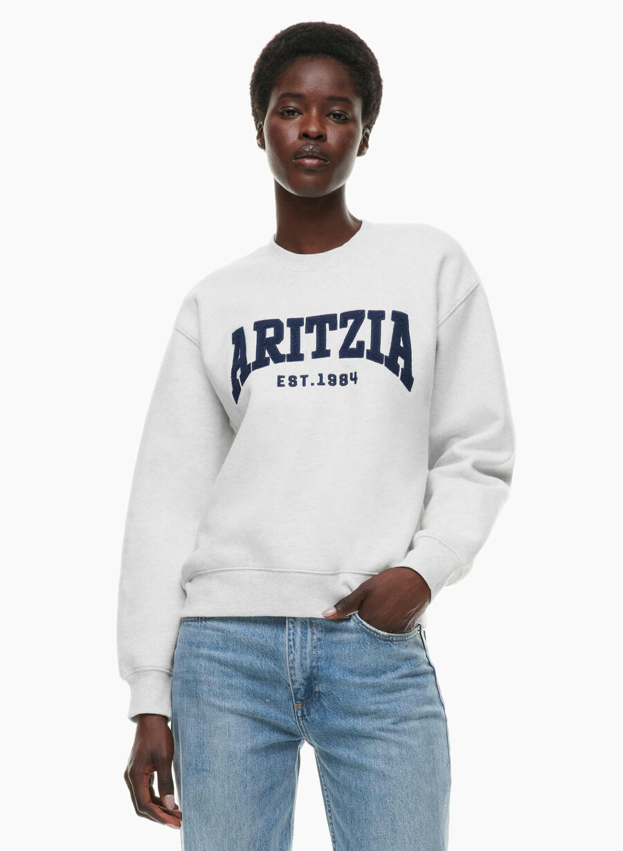 kuscheliges sweatfleece-sweatshirt mit rundhalsausschnitt. farbe weißadmiral