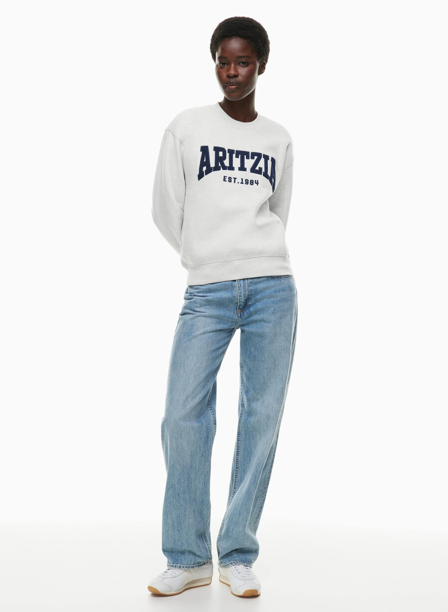 kuscheliges sweatfleece-sweatshirt mit rundhalsausschnitt. farbe weißadmiral
