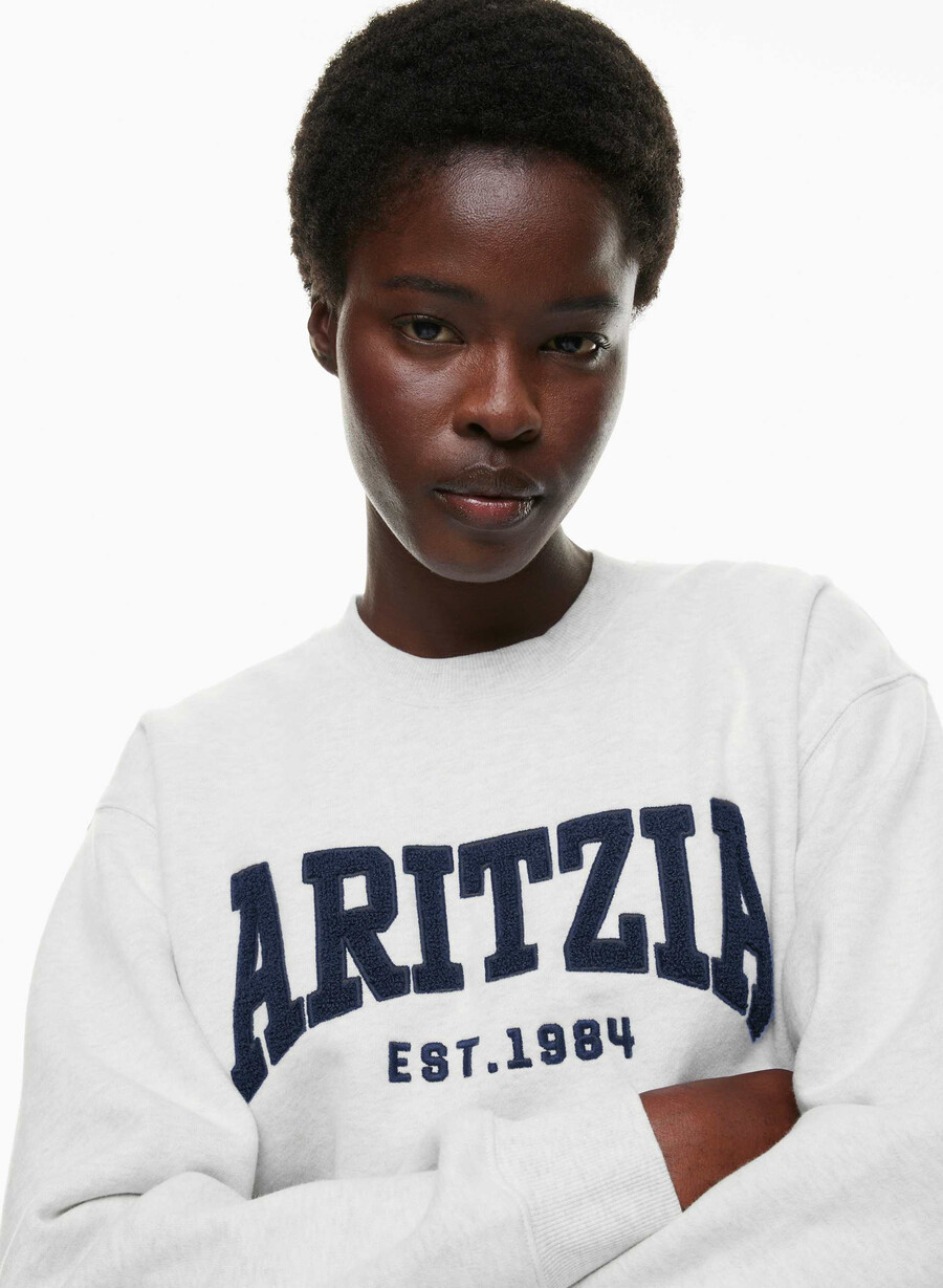 kuscheliges sweatfleece-sweatshirt mit rundhalsausschnitt. farbe weißadmiral