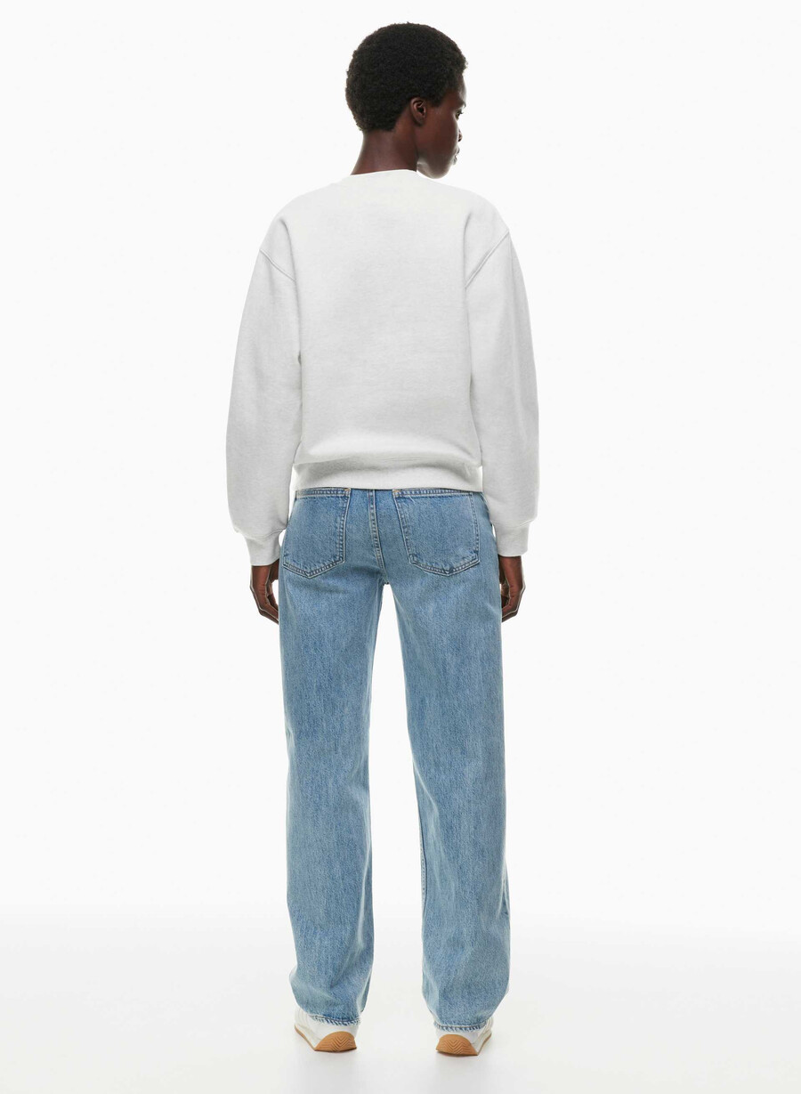 kuscheliges sweatfleece-sweatshirt mit rundhalsausschnitt. farbe weißadmiral