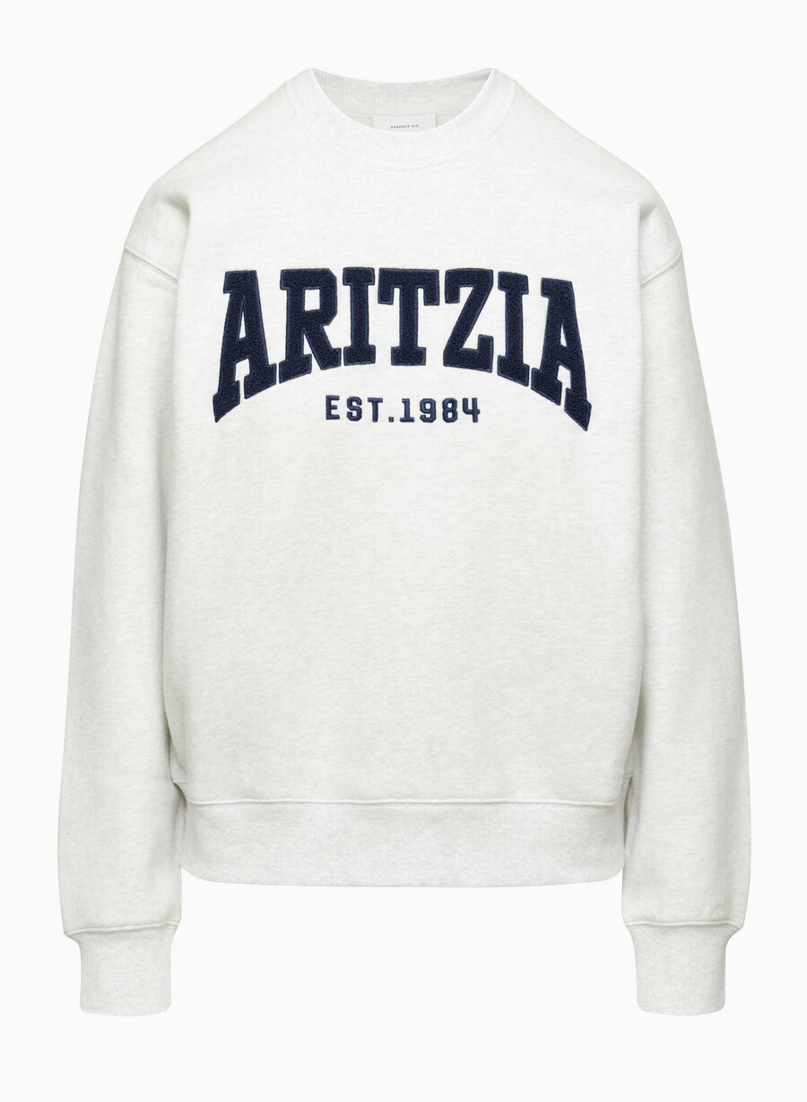 kuscheliges sweatfleece-sweatshirt mit rundhalsausschnitt. farbe weißadmiral