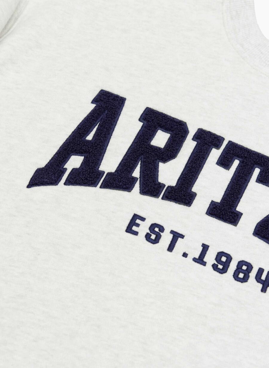 kuscheliges sweatfleece-sweatshirt mit rundhalsausschnitt. farbe weißadmiral