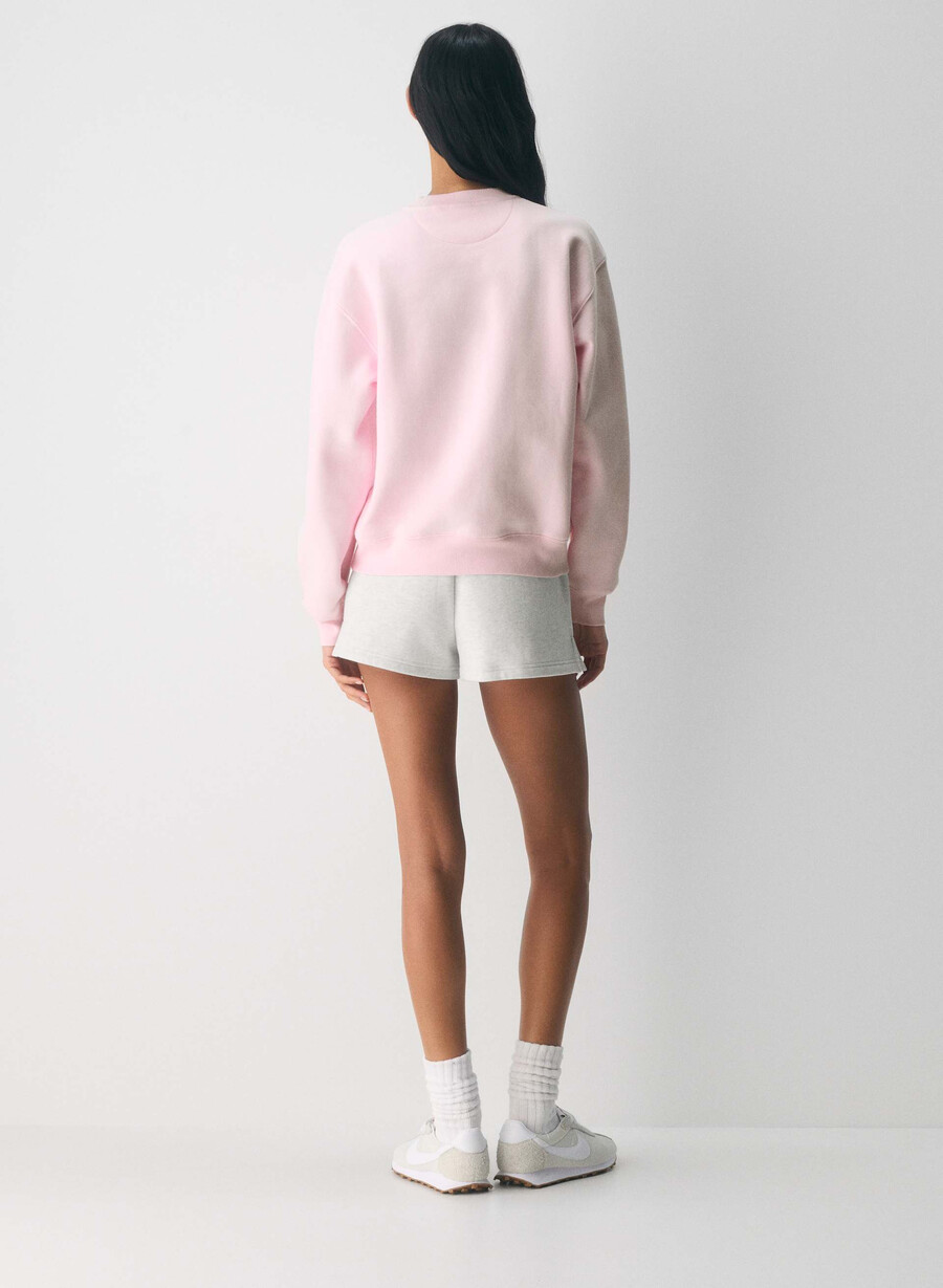 kuscheliges sweatfleece-sweatshirt mit perfektem rundhalsausschnitt villa pink weiss