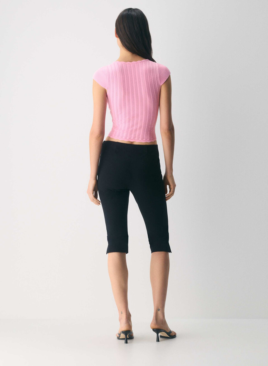 soloist sweater - wonder yarn jellybean pink