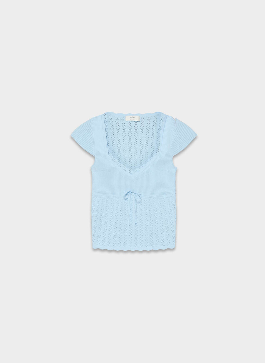 soloist sweater - wonder yarn villa blue