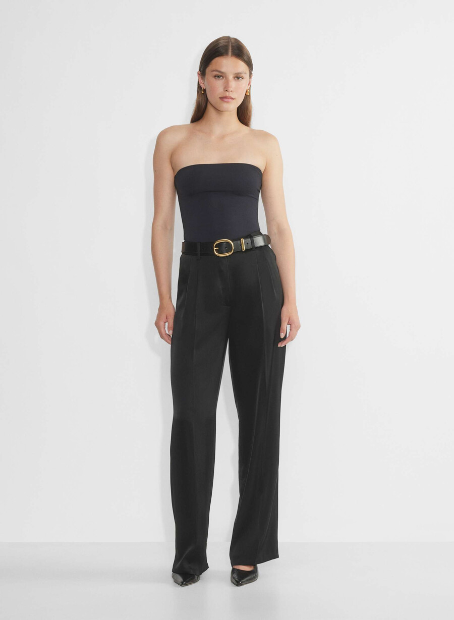 die mühelose hose satin schwarz