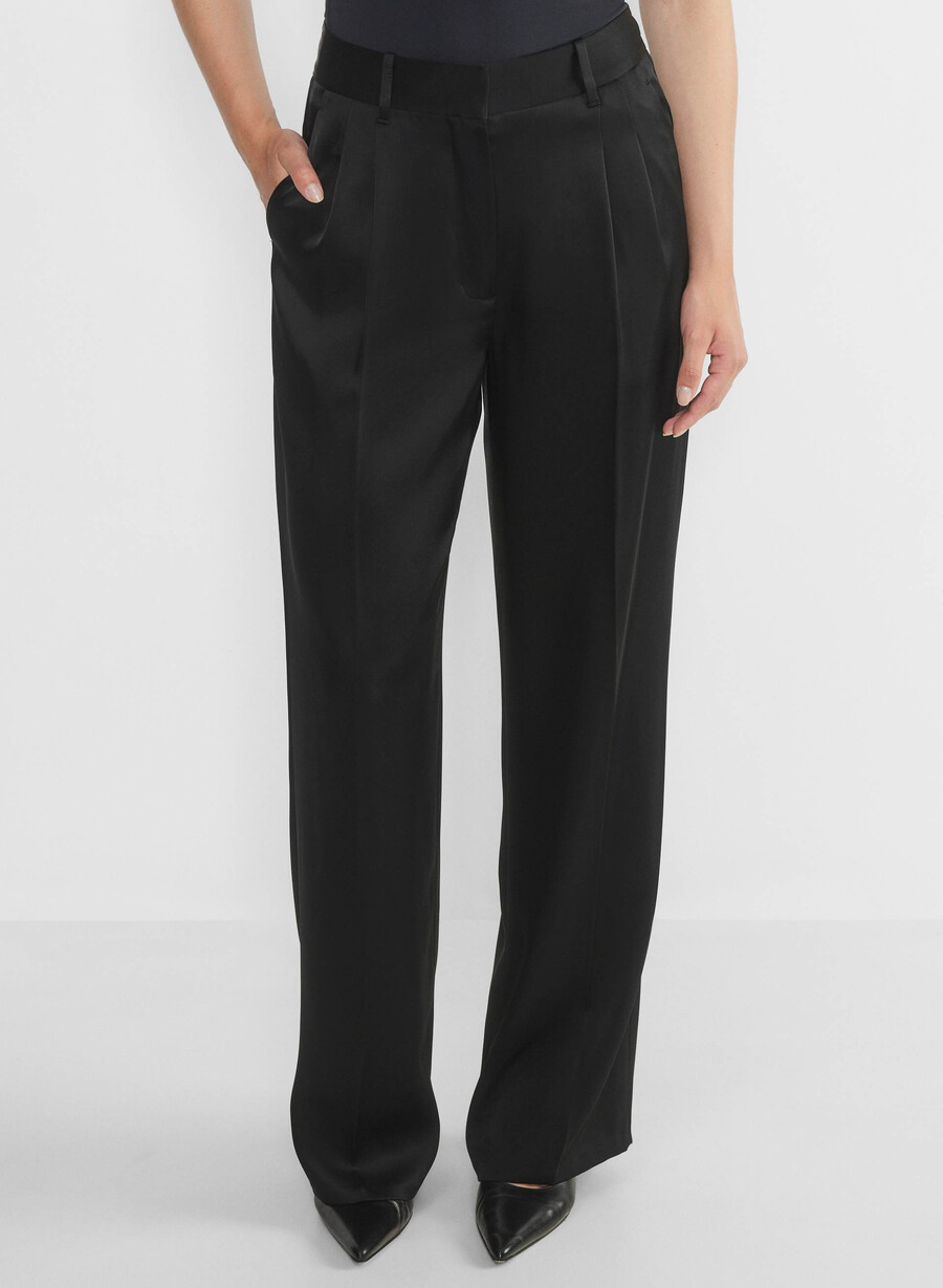 die mühelose hose satin schwarz