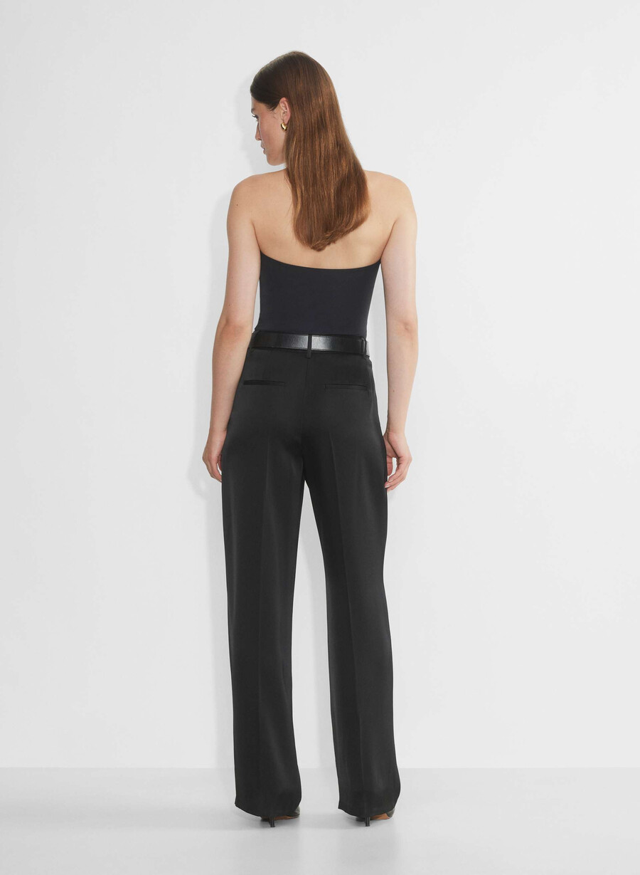 die mühelose hose satin schwarz