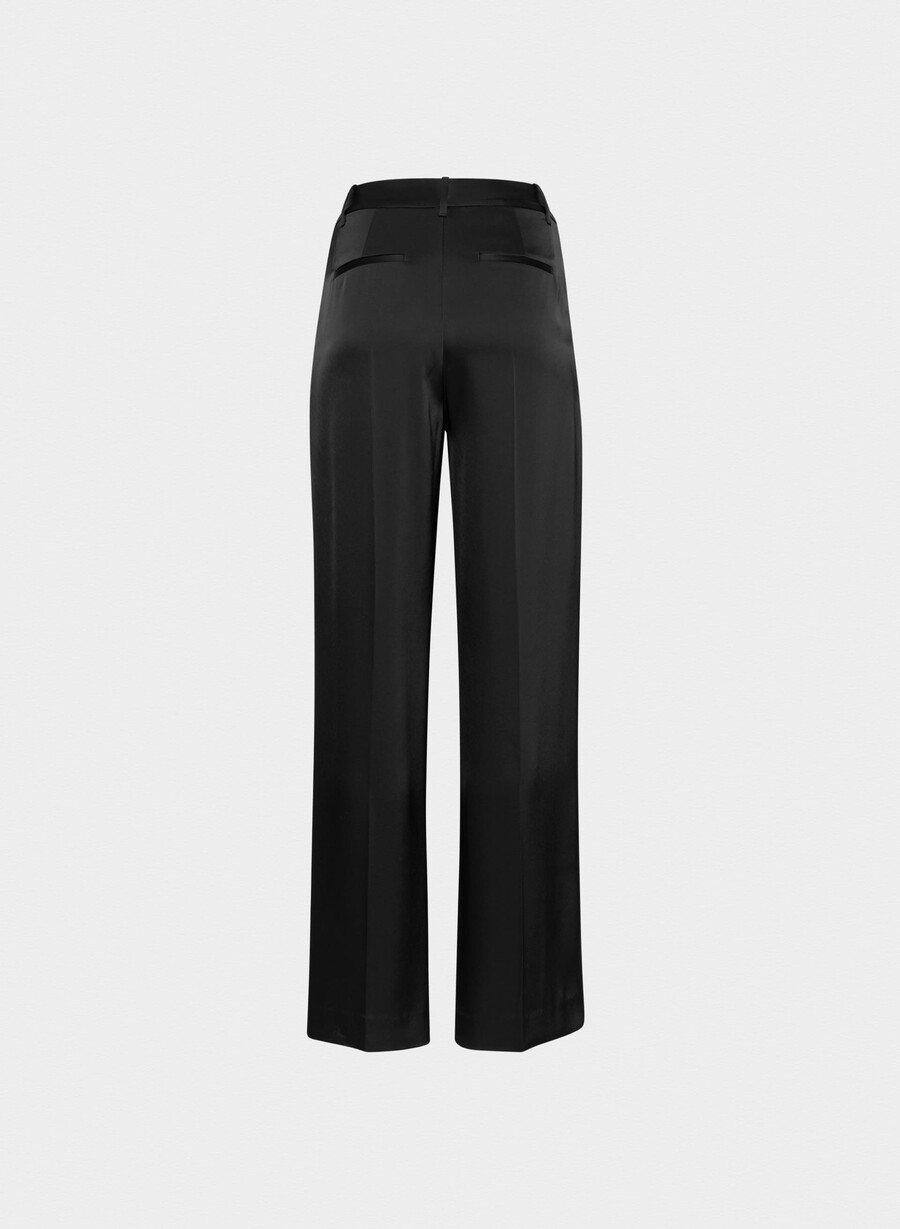 die mühelose hose satin schwarz