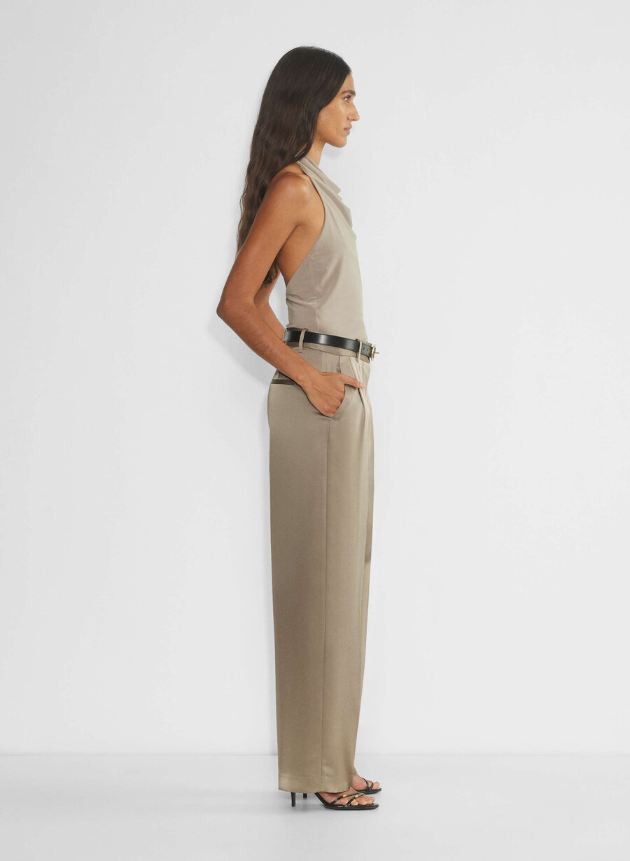 die mühelose hose satin nomad taupe