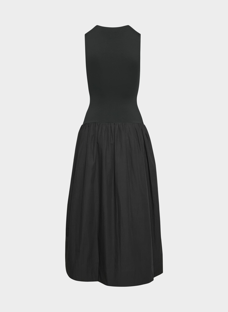 weltgewandtes popeline-kleid schwarz