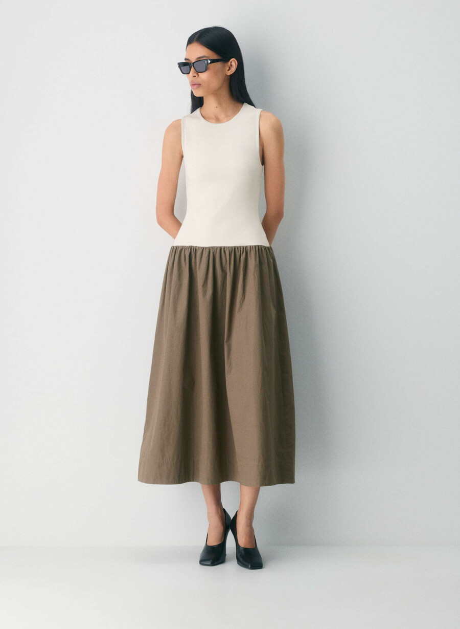 weltgewandtes popeline-kleid cola taupe lt birch