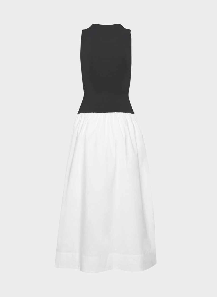 weltgewandtes popeline-kleid bt weissschwarz