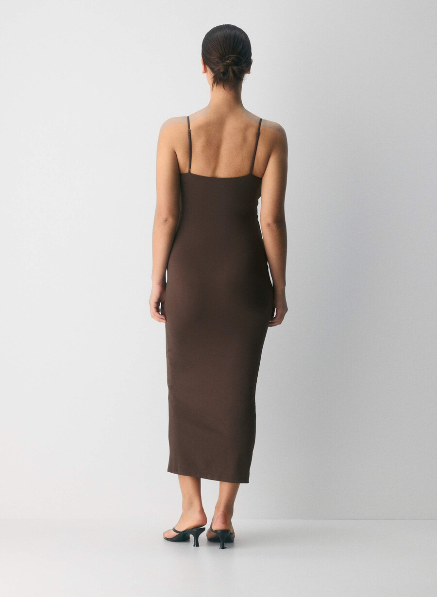 original contour summon maxi cami dress rich mocha brown