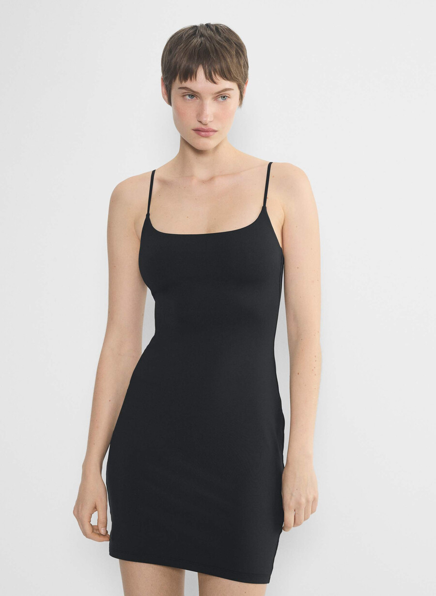 original contour squareneck cami minikleid schwarz