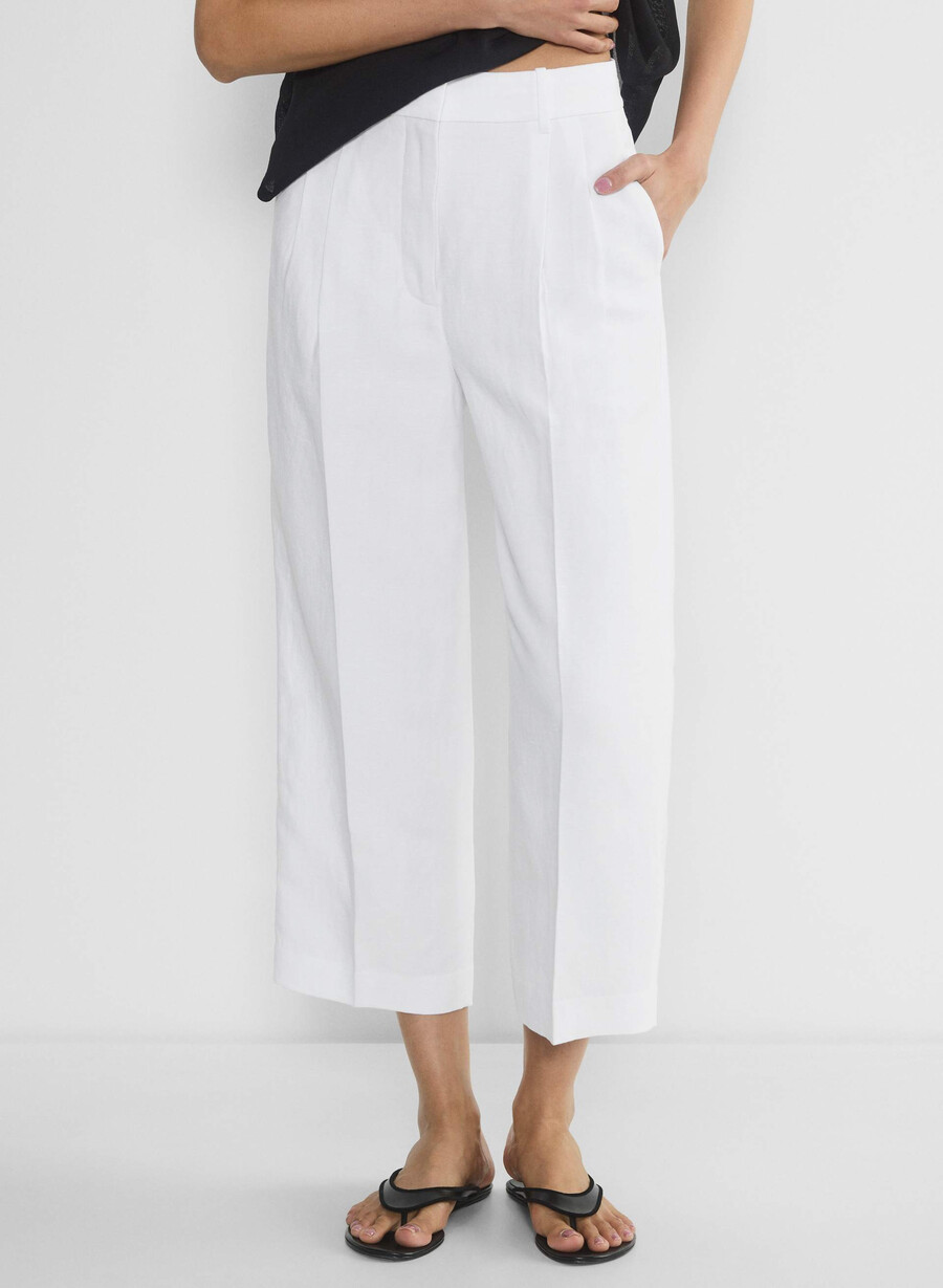 die effortless pant cropped - cruiselinen weiss