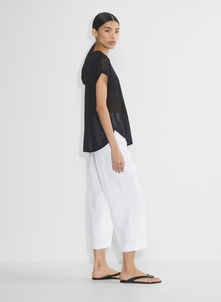 die effortless pant cropped - cruiselinen weiss