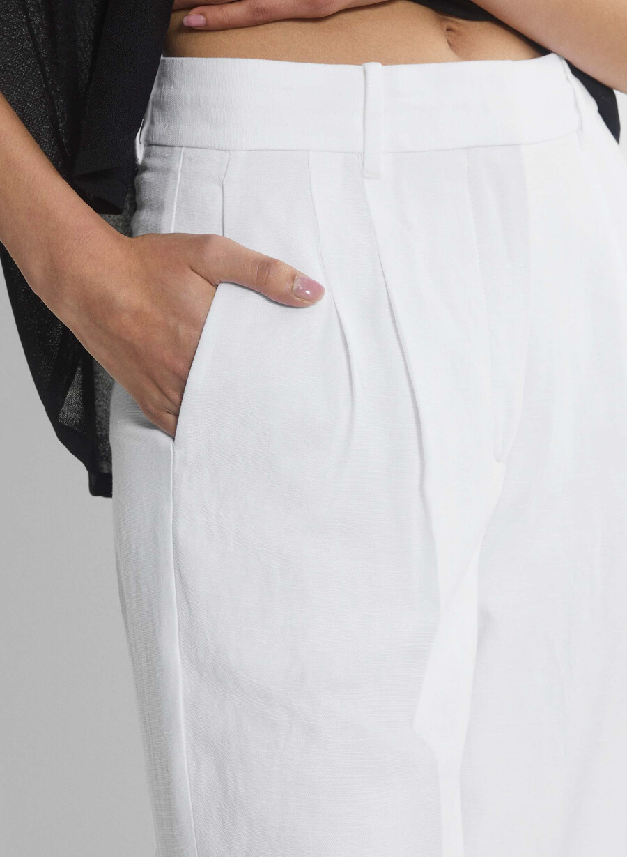 die effortless pant cropped - cruiselinen weiss