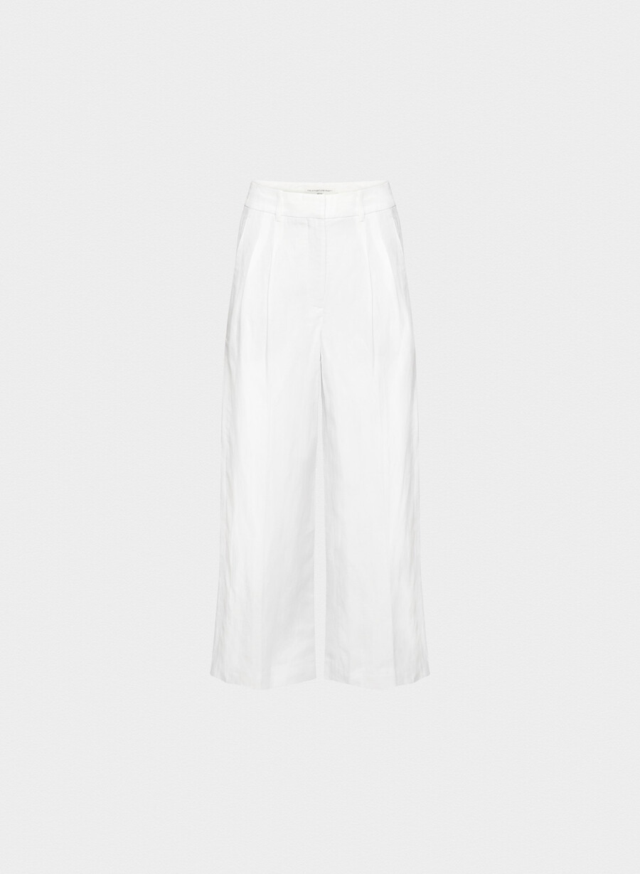 die effortless pant cropped - cruiselinen weiss