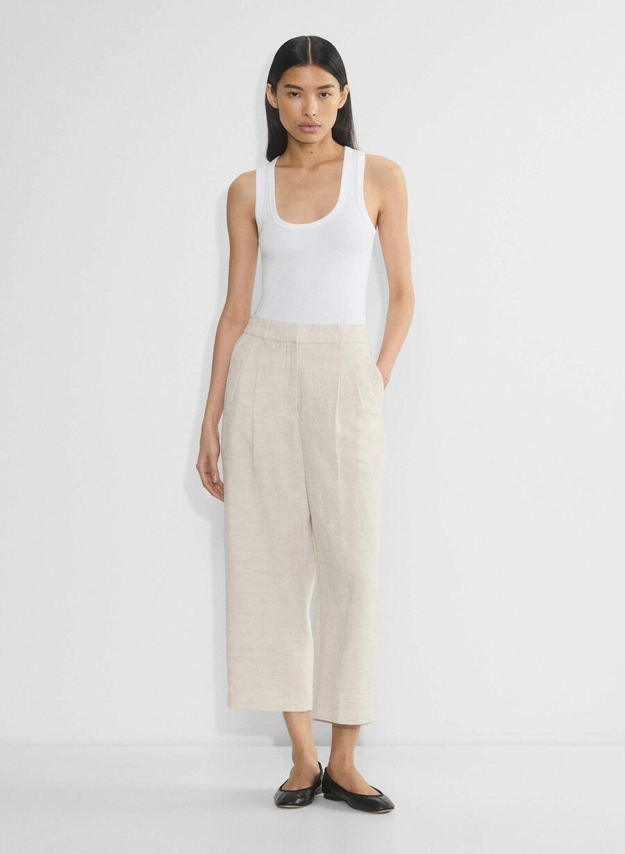 die effortless pant cropped - cruiselinen natural ecru