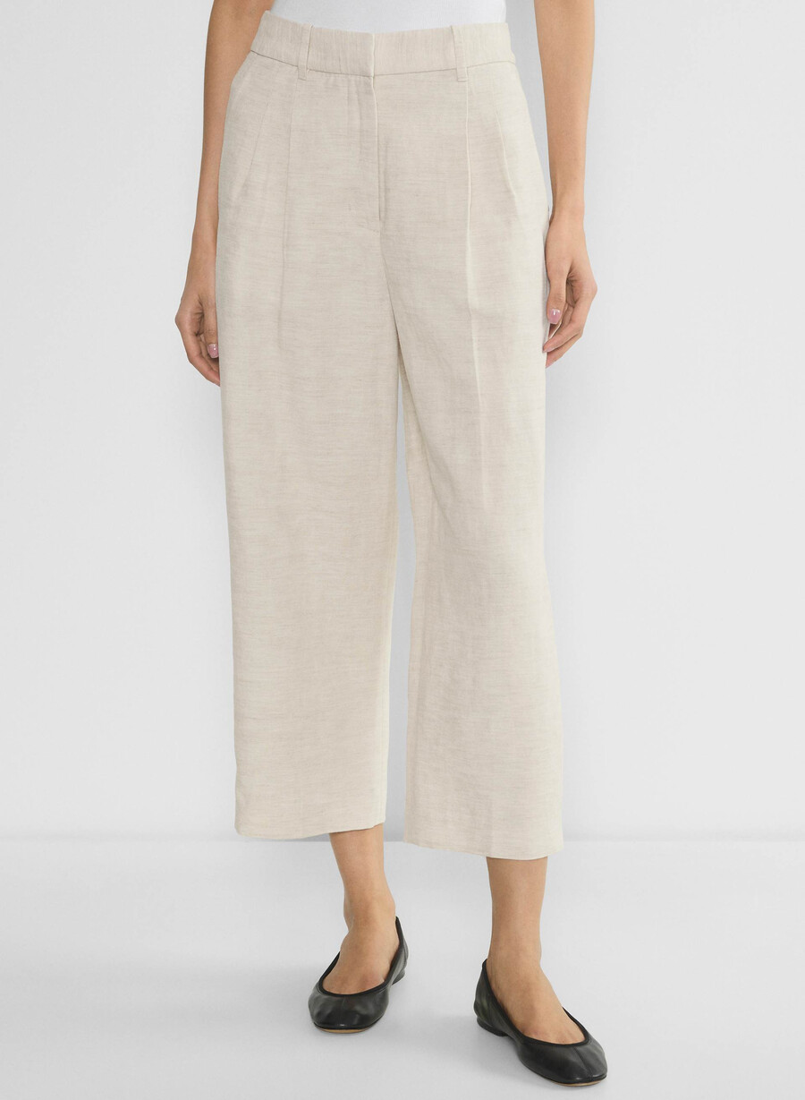 die effortless pant cropped - cruiselinen natural ecru