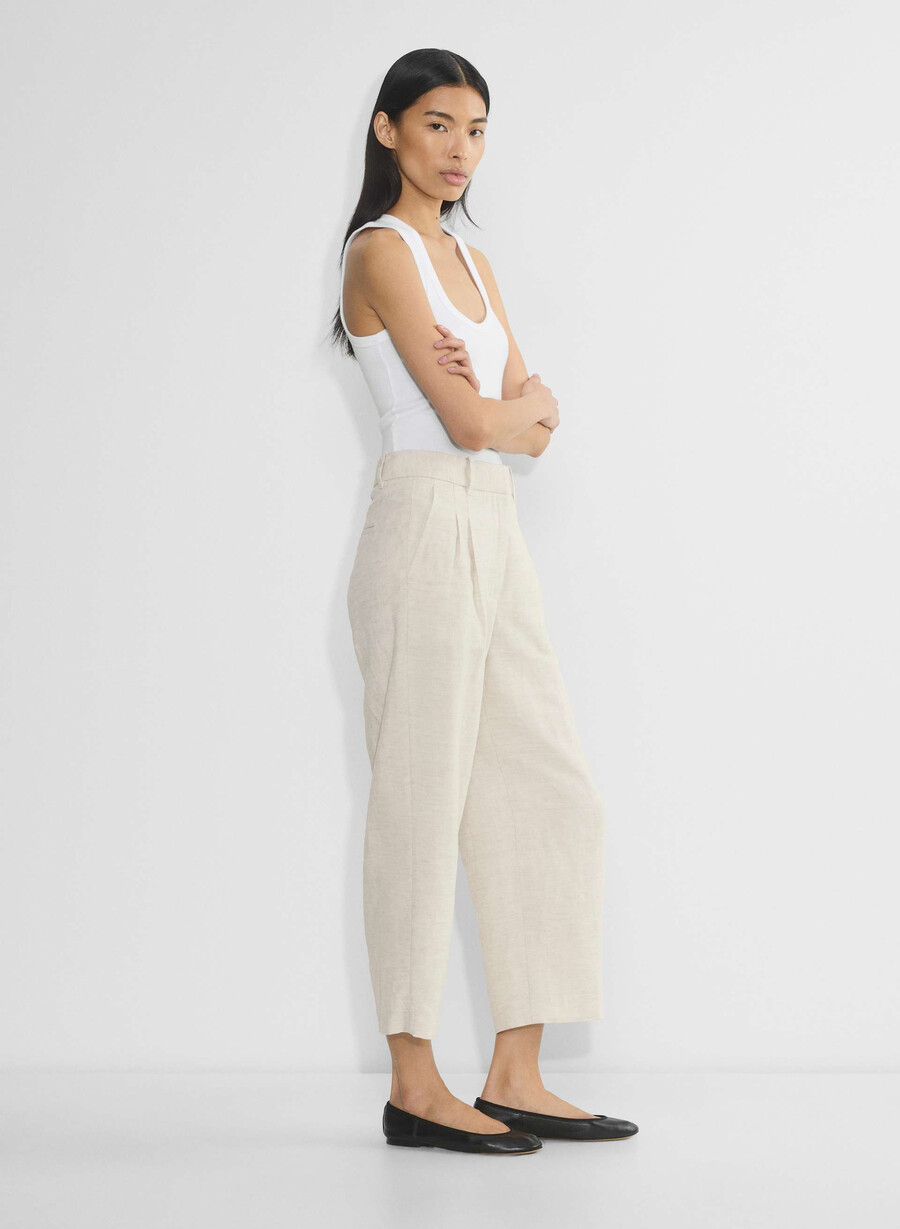 die effortless pant cropped - cruiselinen natural ecru