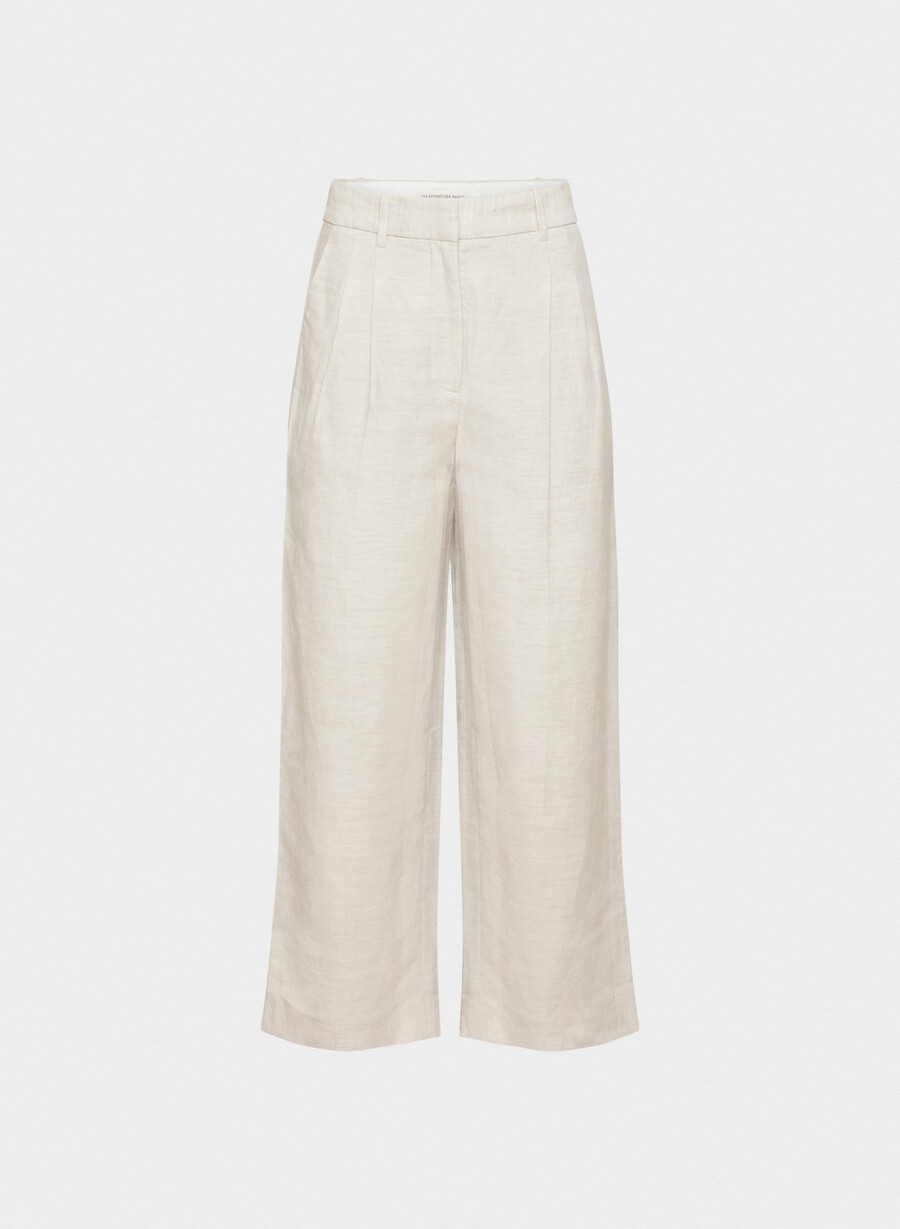 die effortless pant cropped - cruiselinen natural ecru