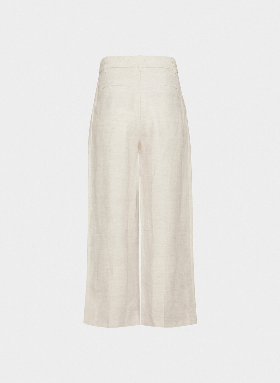 die effortless pant cropped - cruiselinen natural ecru