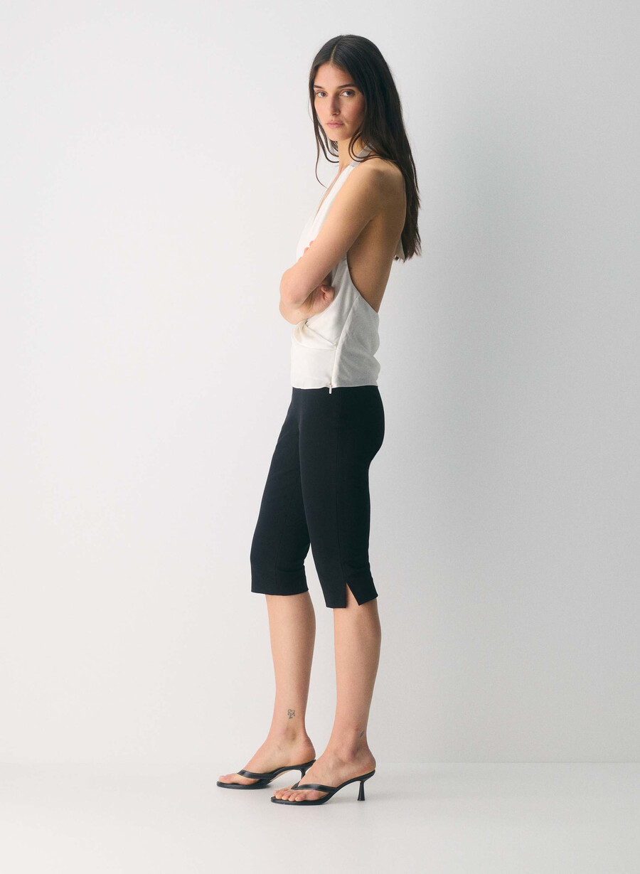 martini satin-halterbluse hellbirkenfarben