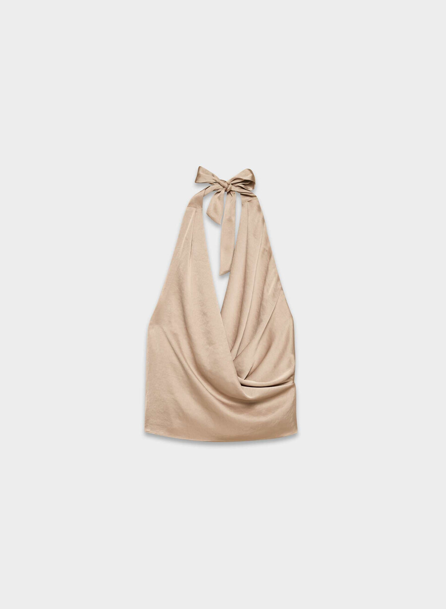 martini satin neckholderbluse marmont