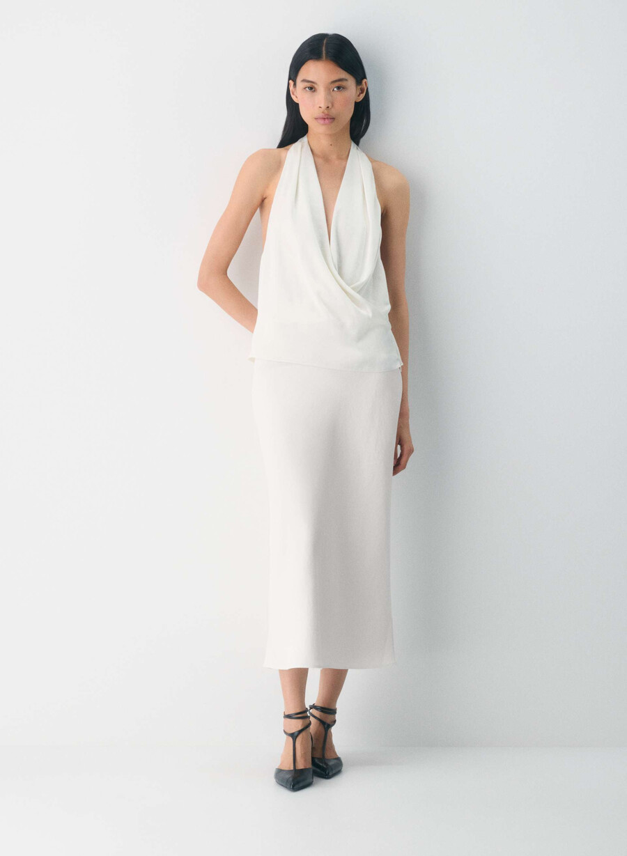 martini satin neckholderbluse marmont