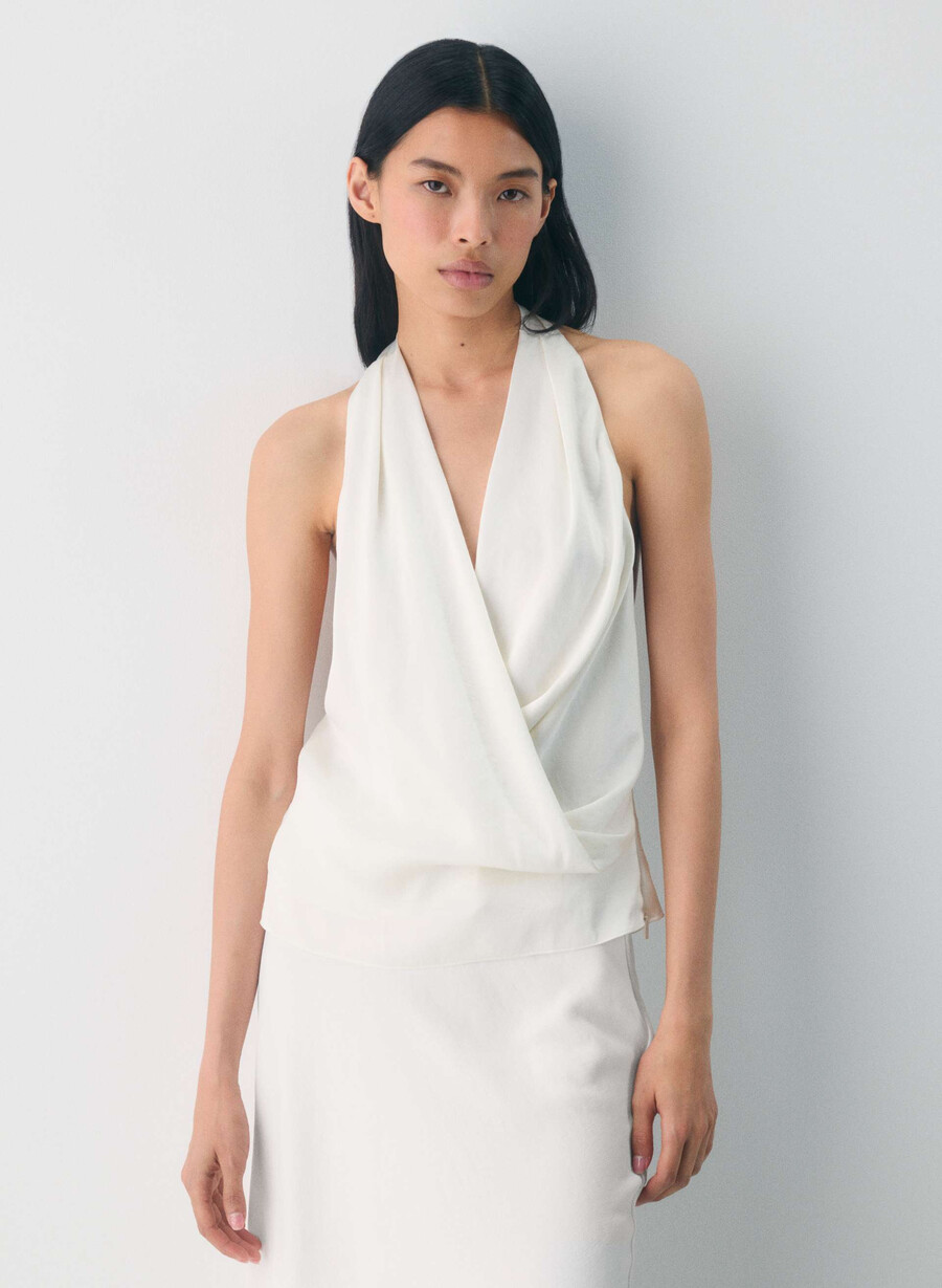 martini satin neckholderbluse marmont
