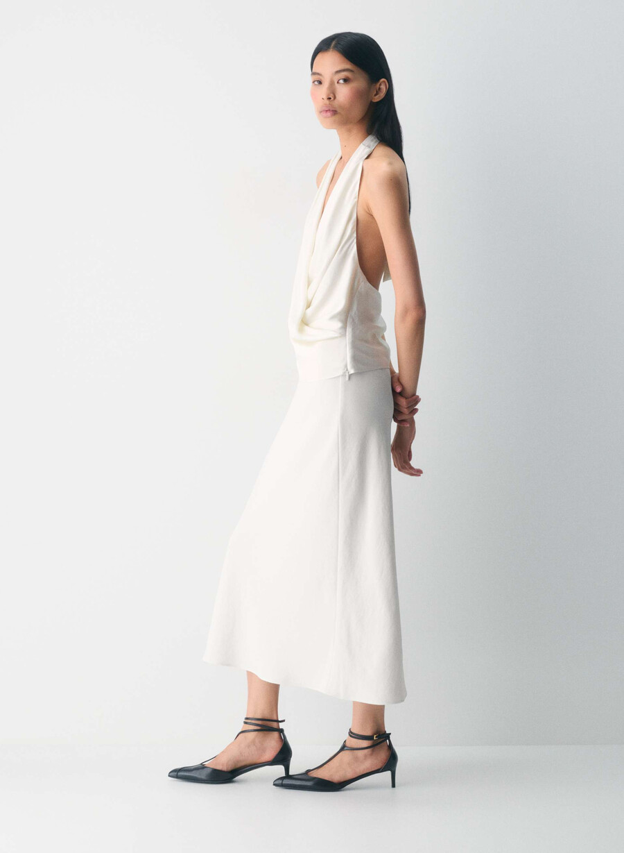 martini satin neckholderbluse marmont