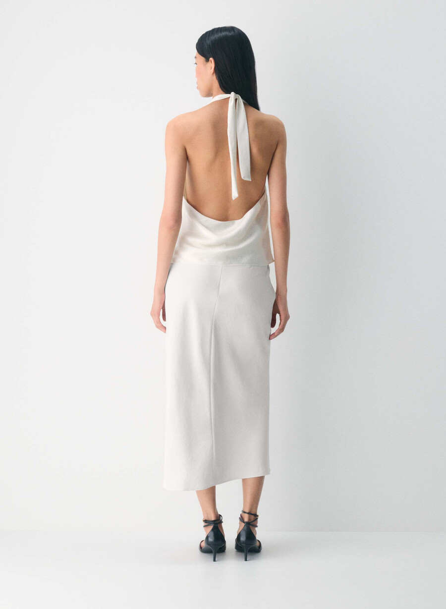 martini satin neckholderbluse marmont
