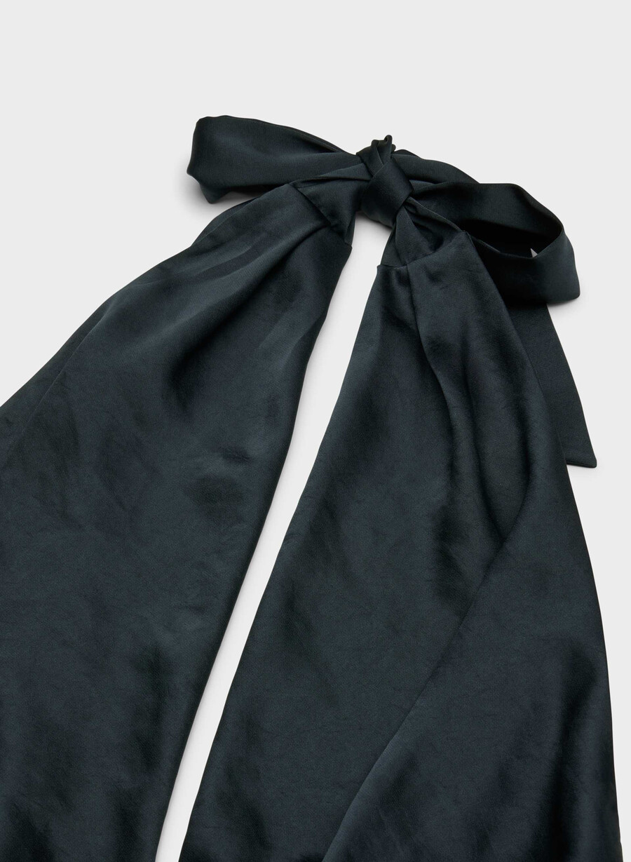 martini satin-halterbluse dunkelblau