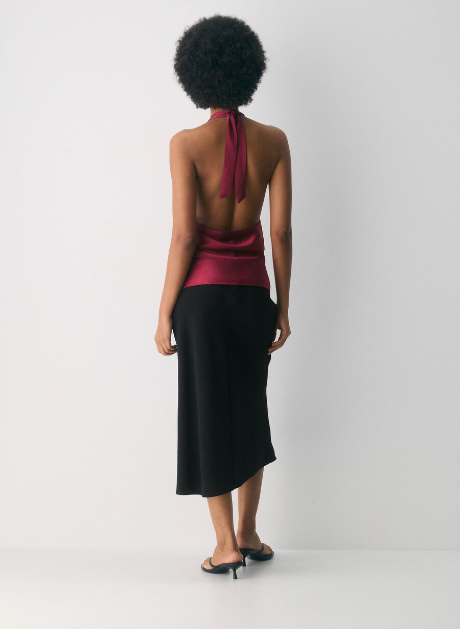 martini satin-halterbluse juicy rose